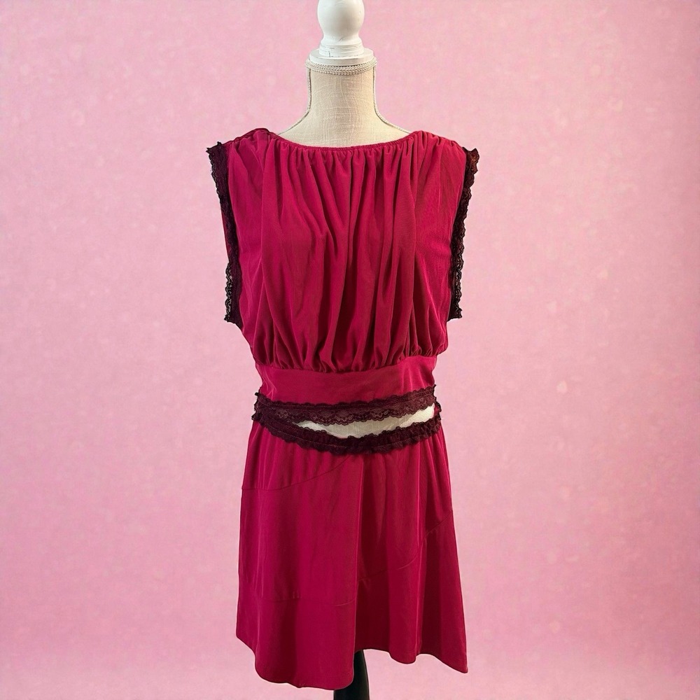 Free People 2 Piece Set Pink Crop Top & Skirt Outfit Boho Size M‎ NWT